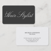Friseur Stylist Schlicht Einfach Grau Beruflich Visitenkarte (Vorne/Hinten)