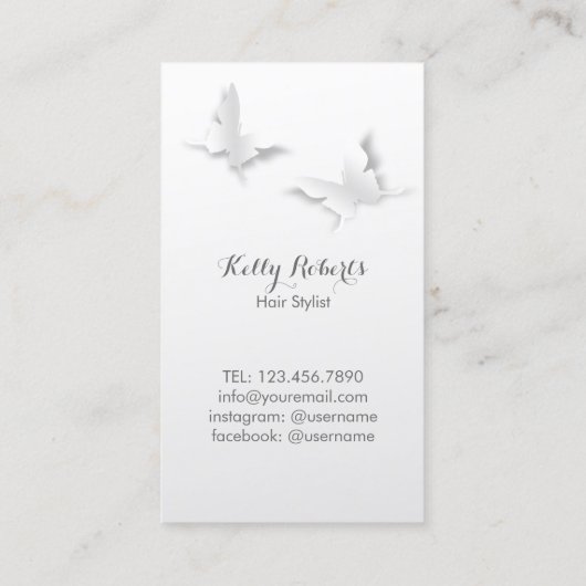 Friseur-Stylist Schönheitssalon Butterfisch & Blum Visitenkarte (Rückseite)