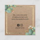 Friseur-Stylist Schönheitssalon Foliage Rustic Kra Quadratische Visitenkarte (Rückseite)
