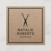 Friseur-Stylist Schönheitssalon Minimalistisch Rus Quadratische Visitenkarte (Vorderseite)