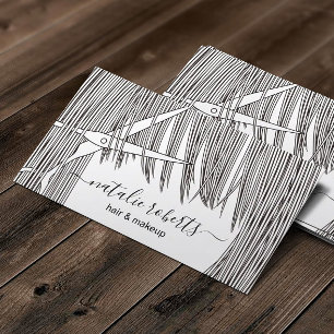 Friseur-Stylist-Scissor & Hair-Illustrationssalon Visitenkarte