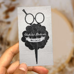 Friseur-Stylist Vintag Black Scisson Salon Terminkarte<br><div class="desc">Haar Stylist Black Scissor & Succulent Blumenzauberkarte.</div>