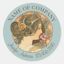 Friseur-Stylisten Schöne Frau elegante Haare CC115 Runder Aufkleber