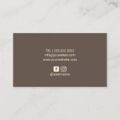 Friseur-Stylistin Braun & Gold Marble Schönheitssa Visitenkarte (Rückseite)