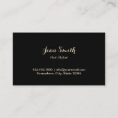 Friseur-Stylistin Gold Schere & Blume Moderne Stri Visitenkarte (Rückseite)