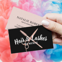 Friseur-Stylistin Lashes Schönheitssalon Pinacotec Visitenkarte