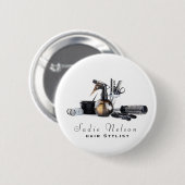 Friseur-Stylistin Salon Tools Beauty Business Button (Vorne & Hinten)
