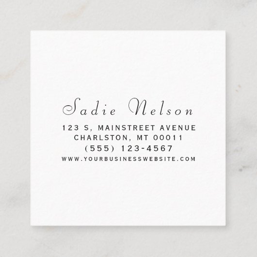 Friseur-Stylistin Salon Tools Beauty Quadratische Visitenkarte (Rückseite)