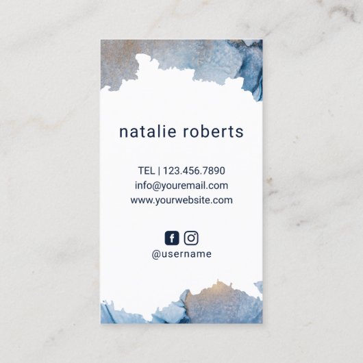 Friseur-Stylistin-Schere & Hand-Logo-Aquarellsalon Visitenkarte (Rückseite)