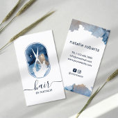 Friseur-Stylistin-Schere & Hand-Logo-Aquarellsalon Visitenkarte