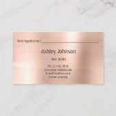 Friseur-Stylistische Salon Makeup Lash Verabredung Visitenkarte (Rückseite)