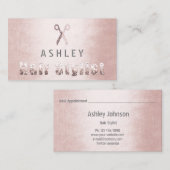 Friseur-Styllensalon Blush Pink Terminkarte Visitenkarte (Vorne/Hinten)