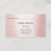 Friseur-Styllensalon Blush Pink Terminkarte Visitenkarte (Rückseite)