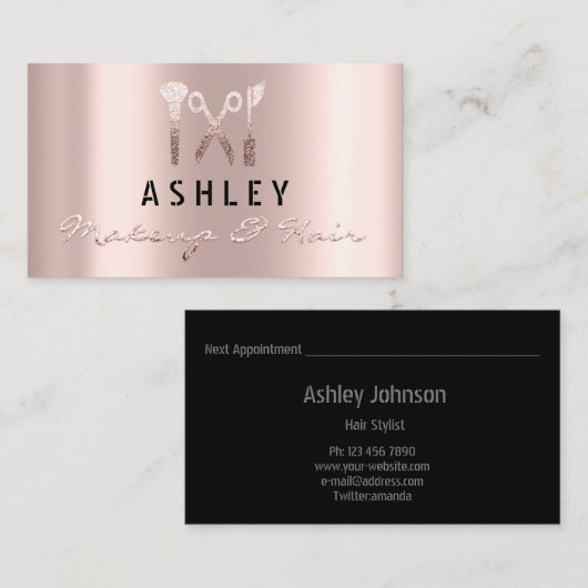 Friseur-Styllensalon Makeup Artist Besichtigung Ka Visitenkarte (Vorne/Hinten)