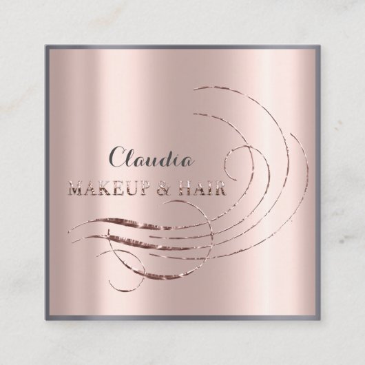 Friseur-Styllensalon Makeup Rose Quadratische Visitenkarte (Vorderseite)