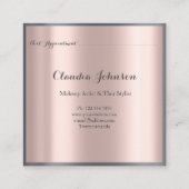 Friseur-Styllensalon Makeup Rose Quadratische Visitenkarte (Rückseite)