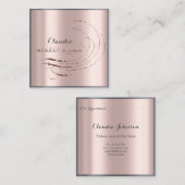 Friseur-Styllensalon Makeup Rose Quadratische Visitenkarte (Vorne/Hinten)