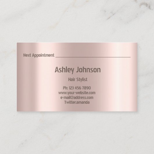 Friseur-Styllensalon Makeup Rose Visitenkarte (Rückseite)