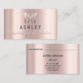 Friseur-Styllensalon Makeup Rose Visitenkarte (Vorne/Hinten)