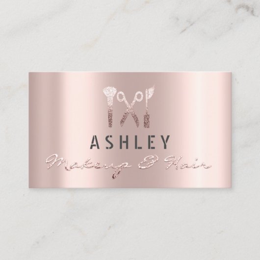 Friseur-Styllensalon Makeup Rose Visitenkarte (Vorderseite)