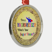 Friseur Super Power Keramik Ornament Aus Metall (Rechts)