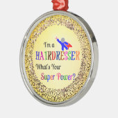 Friseur Super Power Keramik Ornament Aus Metall (Links)