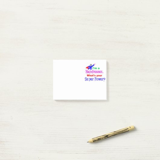 Friseur Super Power Post-it Klebezettel (Auf Schreibtisch)