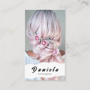 Friseur Süße Schere Minimalist Blush Rosa Visitenkarte