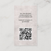 Friseur Süße Schere & Schmetterlinge QR Code Visitenkarte (Rückseite)