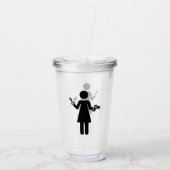 Friseur-Symbol Acryltrinkbecher (Rückseite)