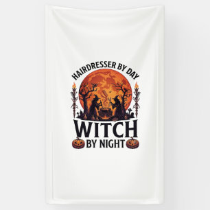 Friseur Tag Hexe Nacht Halloween Kamm Schere Banner
