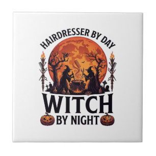 Friseur Tag Hexe Nacht Halloween Kamm Schere Fliese