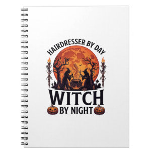 Friseur Tag Hexe Nacht Halloween Kamm Schere Notizblock