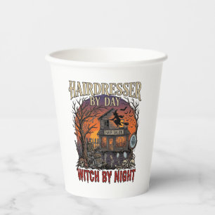 Friseur Tag Hexe Nacht Halloween Salon Totenköpfe Pappbecher