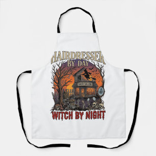 Friseur Tag Hexe Nacht Halloween Salon Totenköpfe Schürze