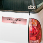 Friseur Telefonnummer Rosa Gebürsteter Metall-Look Autoaufkleber (Auf Lkw)