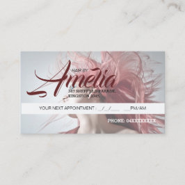 Friseur-Termin Karte Rosa Haar