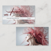 Friseur-Termin Karte Rosa Haar (Vorne/Hinten)