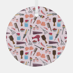 Friseur-Tools, Nahtloses, stilvolles Muster. Ornament Aus Glas