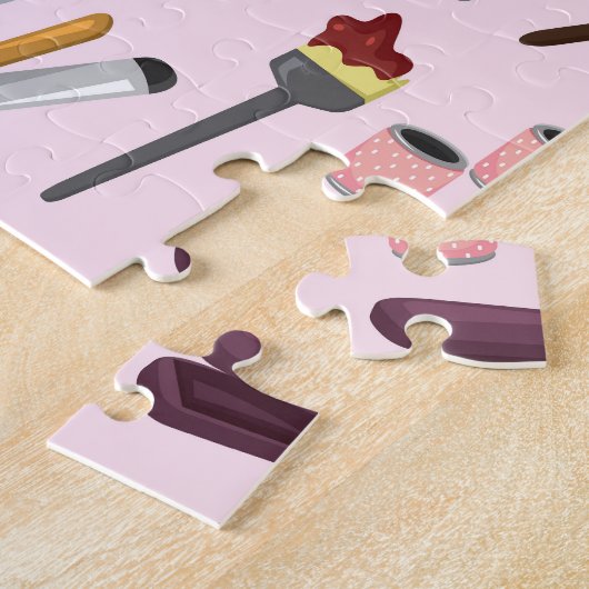 Friseur-Tools, Nahtloses, stilvolles Muster. Puzzle (Seite)