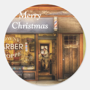 Friseur - Towne Barber Shop Runder Aufkleber