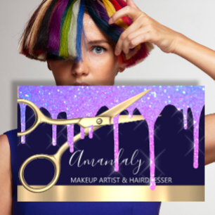 Friseur-Treppe Friseursalon Tropfen Schere Visitenkarte