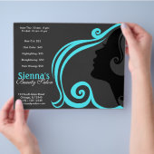 Friseur (türkis) flyer (Hand)