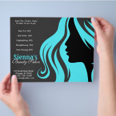 Friseur (Türkis) Flyer (Hand)