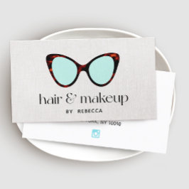 Friseur und Makeup Stylist Retro-Sonnenbrillen Bus Visitenkarte