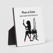 Friseur und Schönheitssalon Pink und Black Girly G Fotoplatte (Vorderseite)