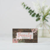 Friseur und Schönheitssalon Rustikales dunkles Hol Visitenkarte (Stehend Vorderseite)