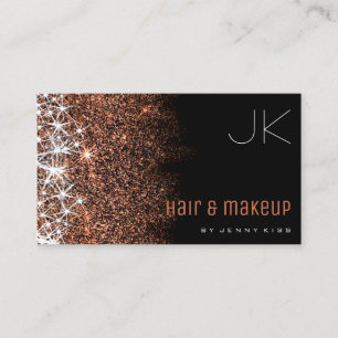 Friseur und Visagist Rose Gold Glitter Sterne Visitenkarte