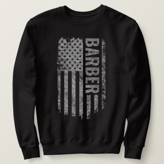 Friseur USA-Flagge Distressed-Design Sweatshirt (Design vorne)