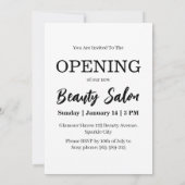 Friseur Vintag Blauer Blumensalon Eröffnung Einladung (Rückseite)